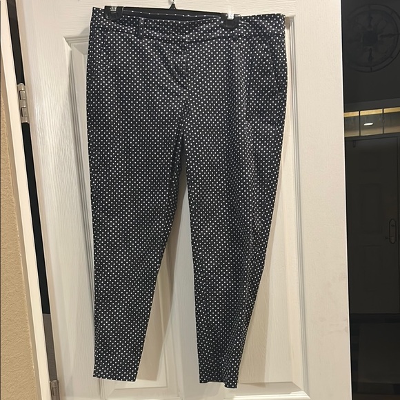 Ann Taylor Pants - Ann Taylor Navy and White Polka Dot Trousers